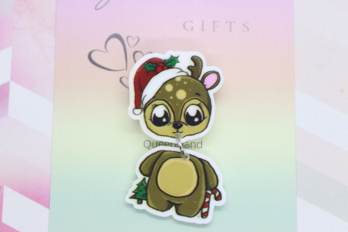 Christmas Reindeer Wobble Badge