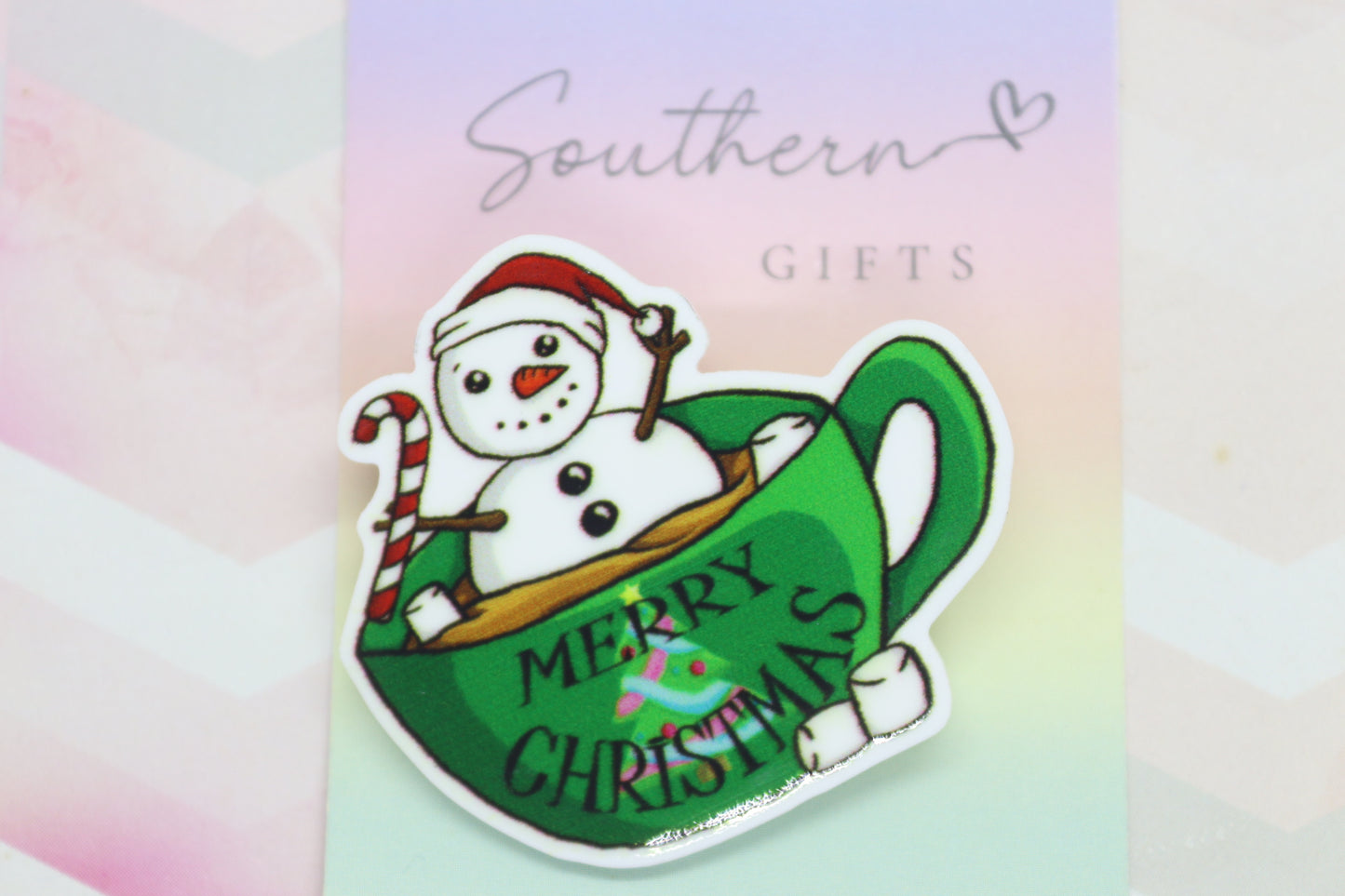 Christmas Snowman Badge