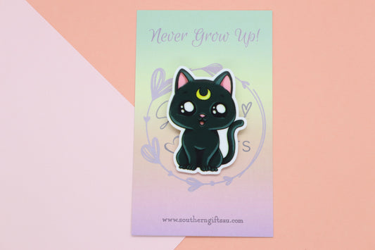 Sailor Moon Inspired Black Cat Badge