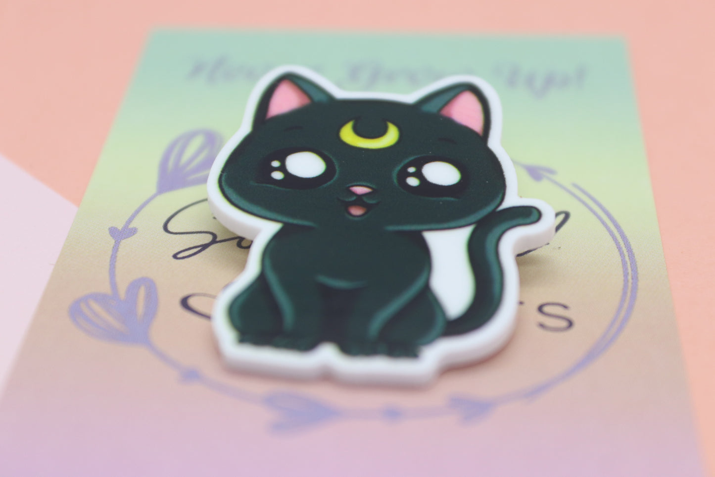 Sailor Moon Inspired Black Cat Badge