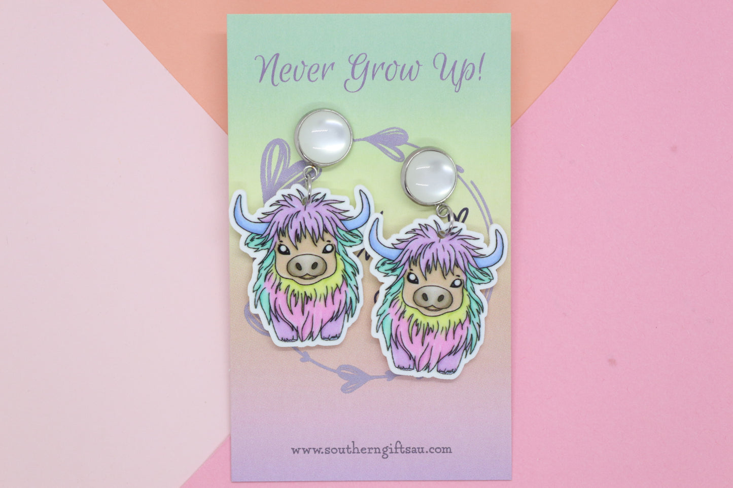 Petite Highland Cow Earrings