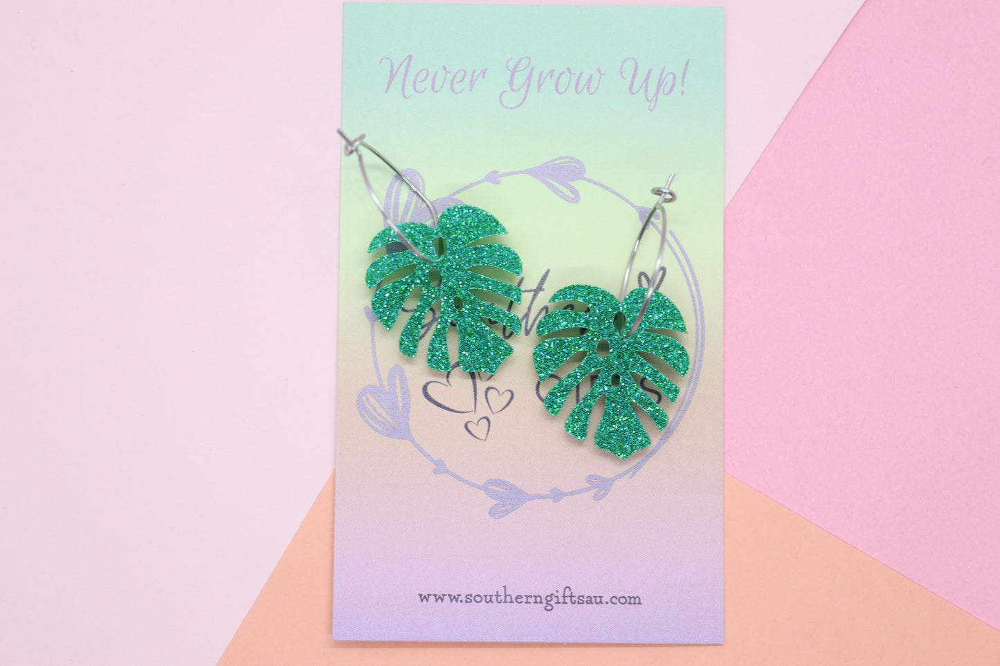 Monstera Leaf Hoops