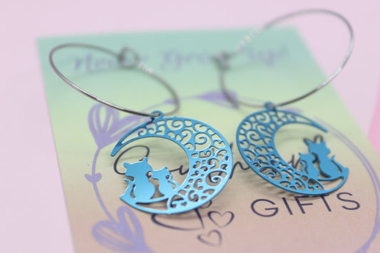 Filigree Blue Cat Hoops