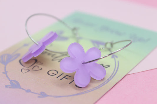 Purple Flower Hoops