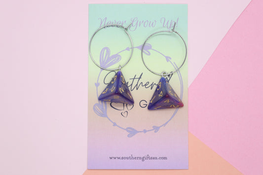 Purple Dice Hoops