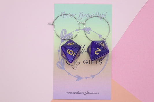 Purple Dice Hoops