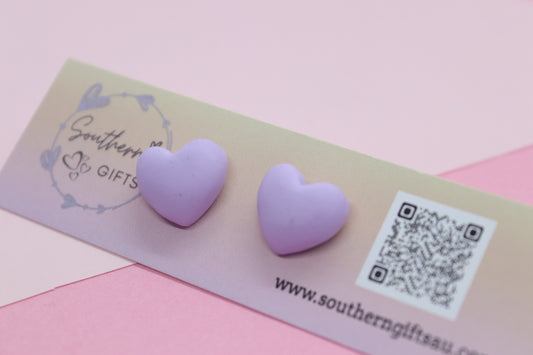 Purple Heart Stud Earrings