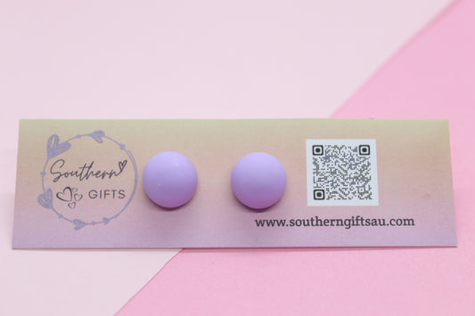 3D Purple Dot Stud Earrings