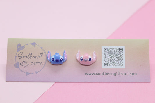 Stitch and Angel Inspired Stud Earrings