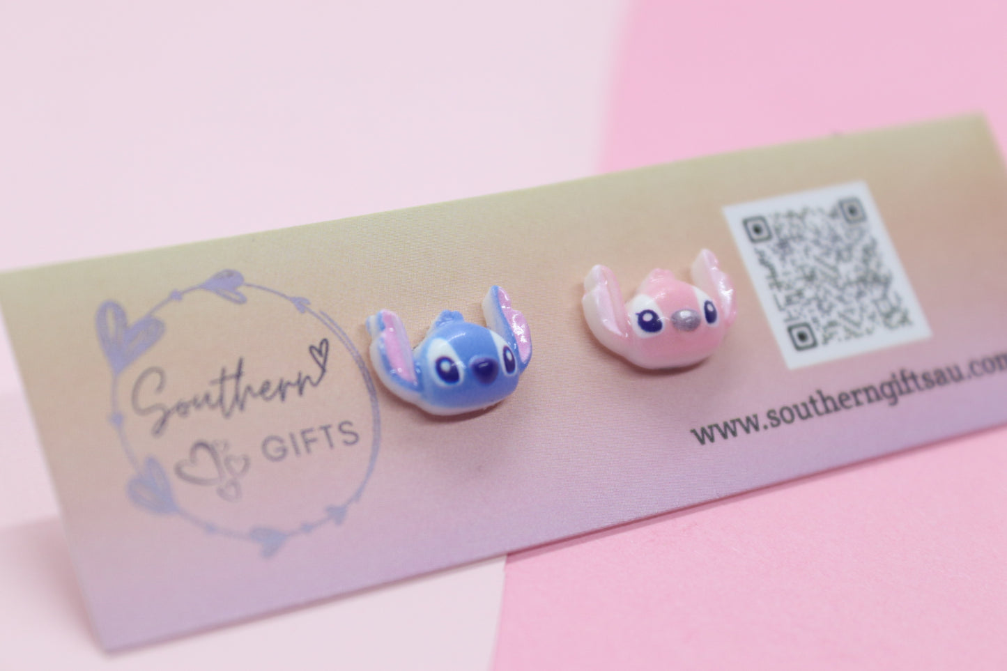 Stitch and Angel Inspired Stud Earrings