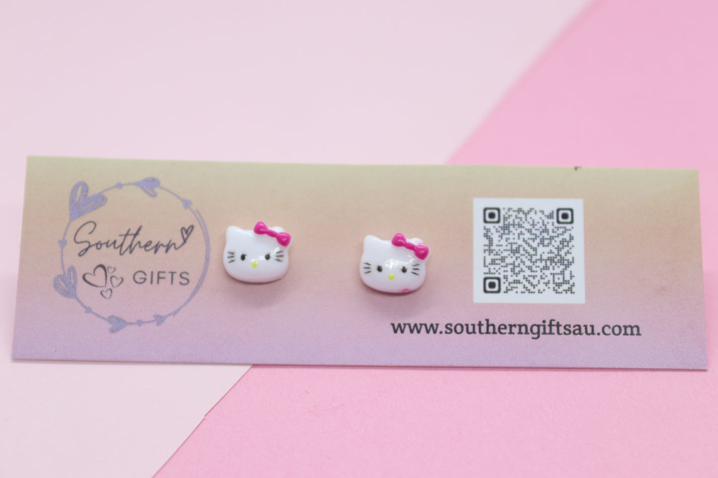 Hello Kitty Inspired Stud Earrings