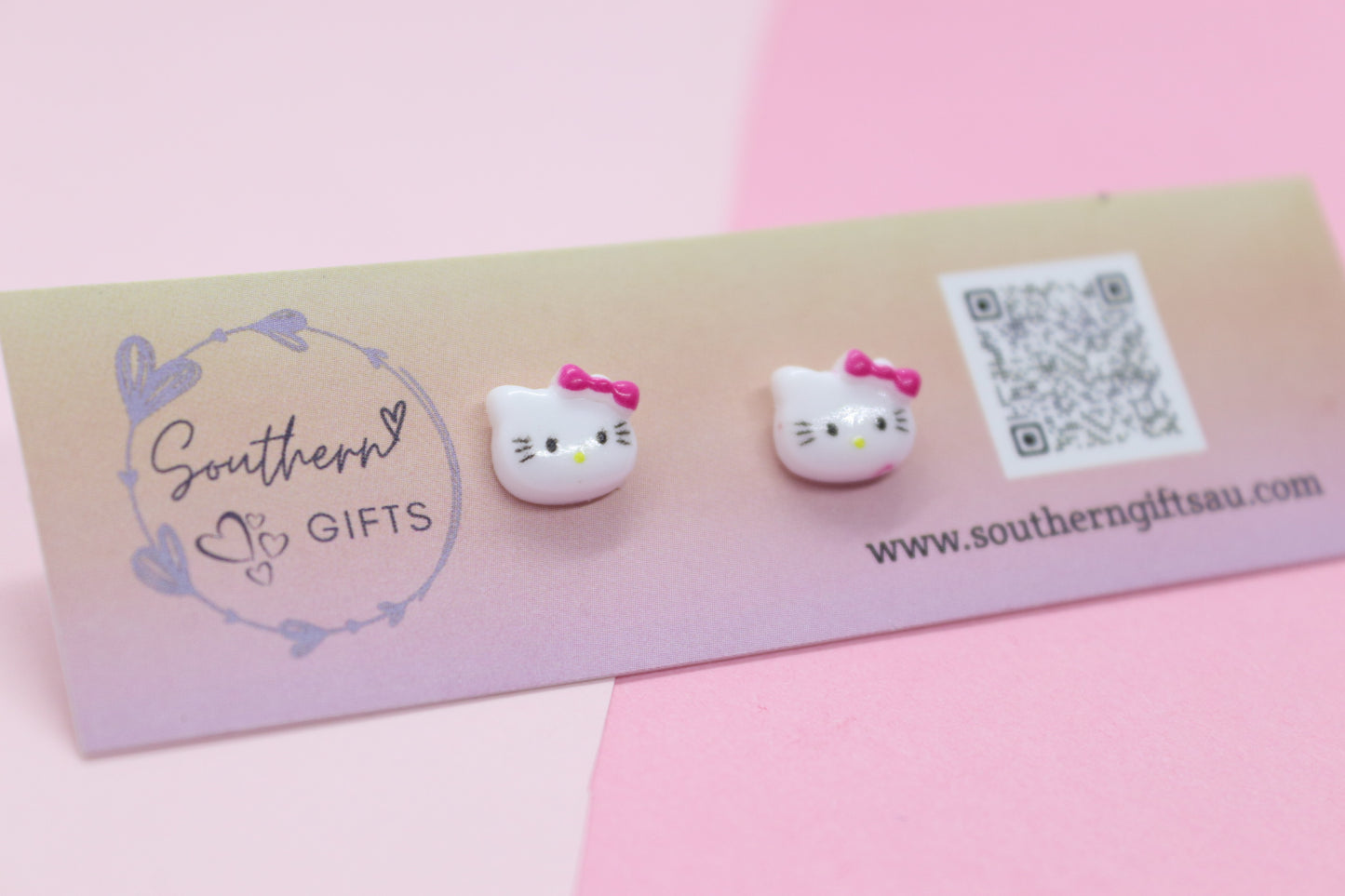 Hello Kitty Inspired Stud Earrings