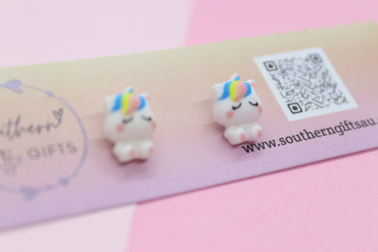 3D Unicorn Stud Earrings