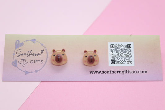 Capybara Face Stud Earrings