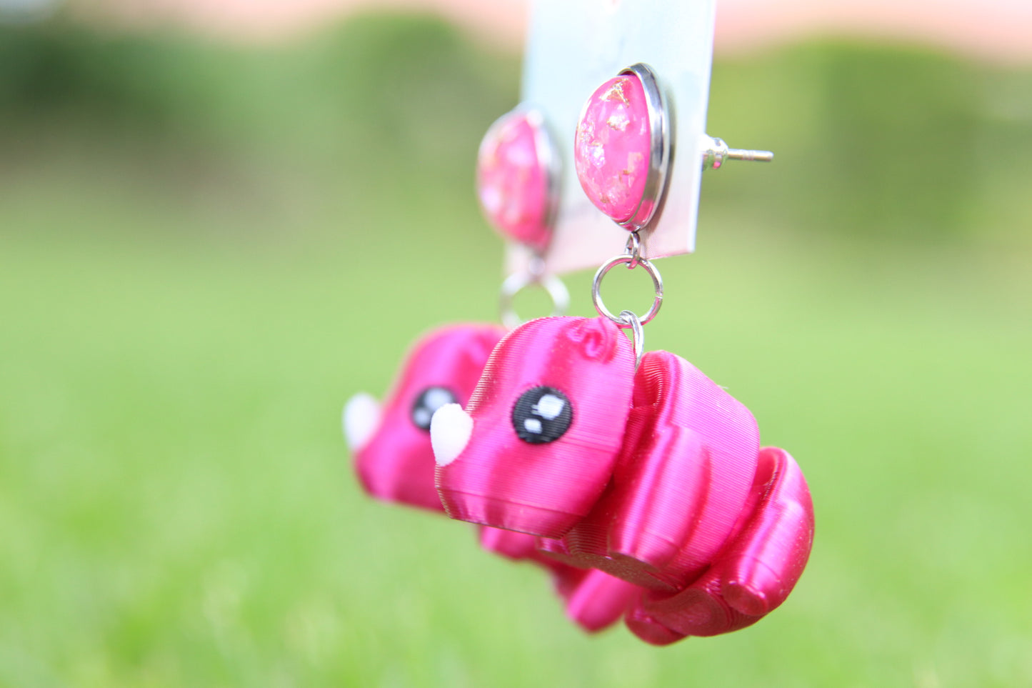 3D Rhino Earrings