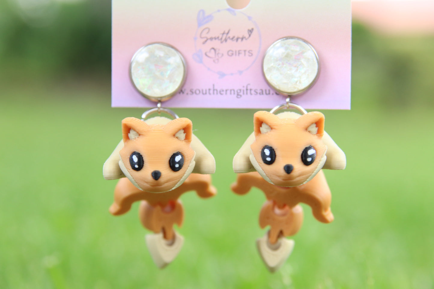 3D Fox Earrings