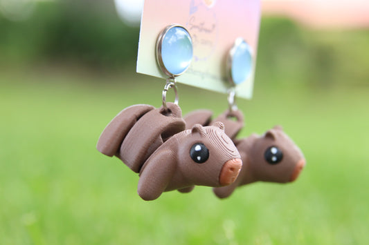 3D Capybara Earrings