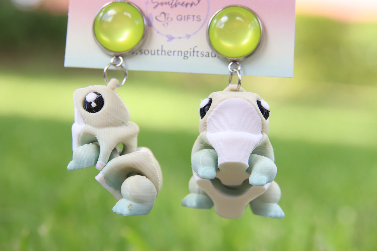 3D Pastel Frog Earrings