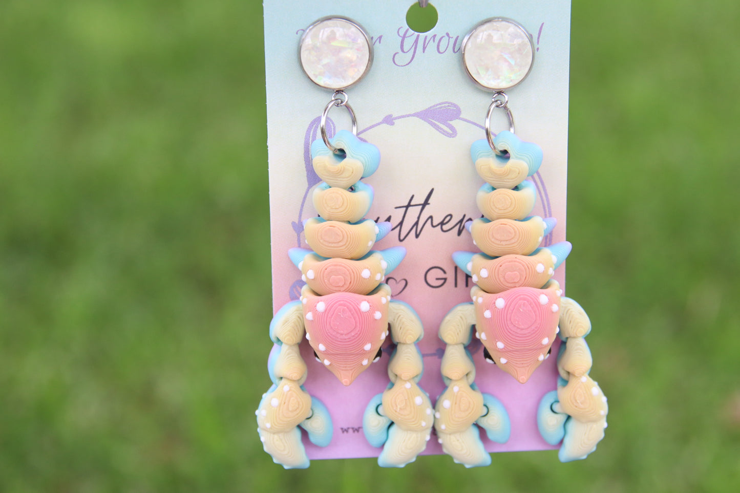 3D Pastel Lobster Earrings