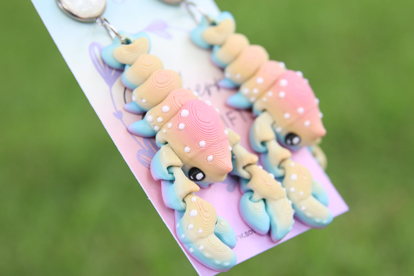 3D Pastel Lobster Earrings