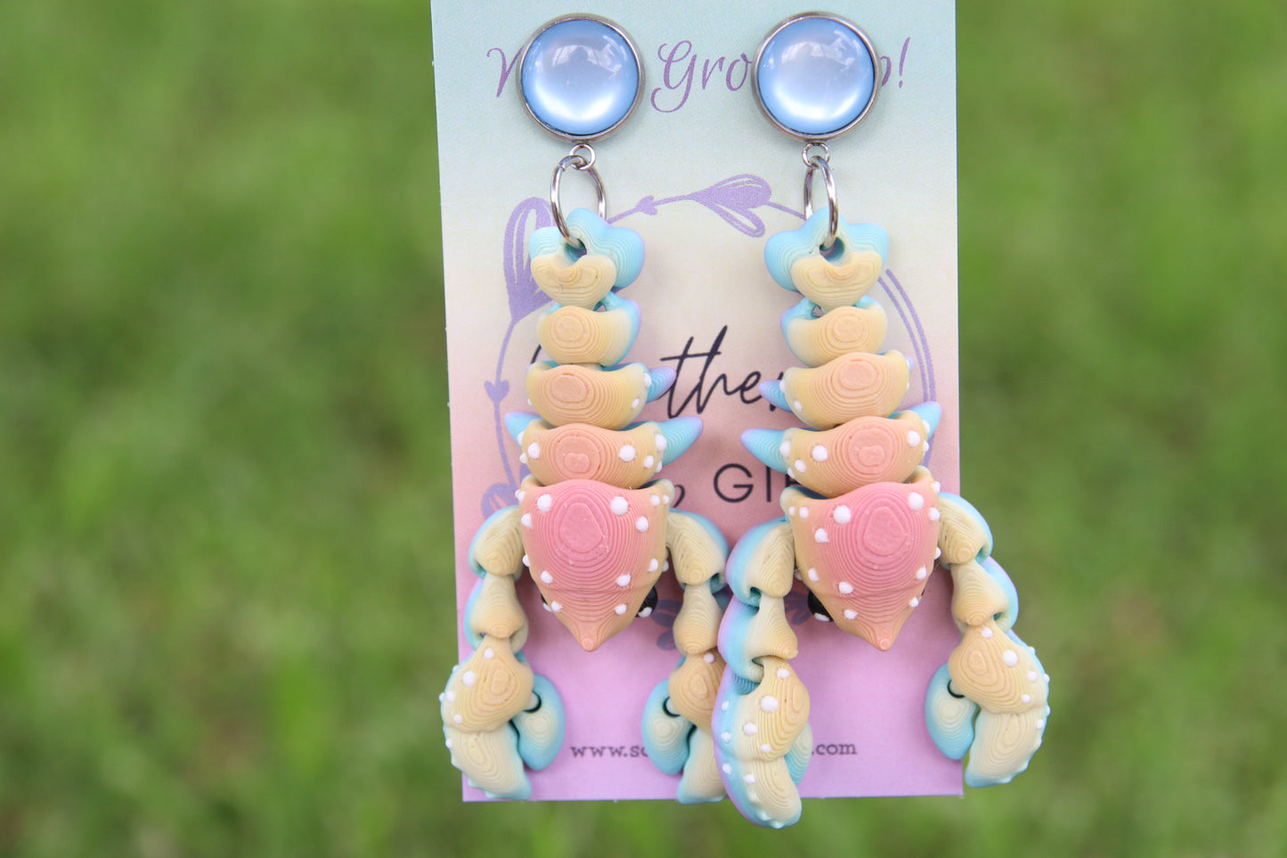 3D Pastel Lobster Earrings