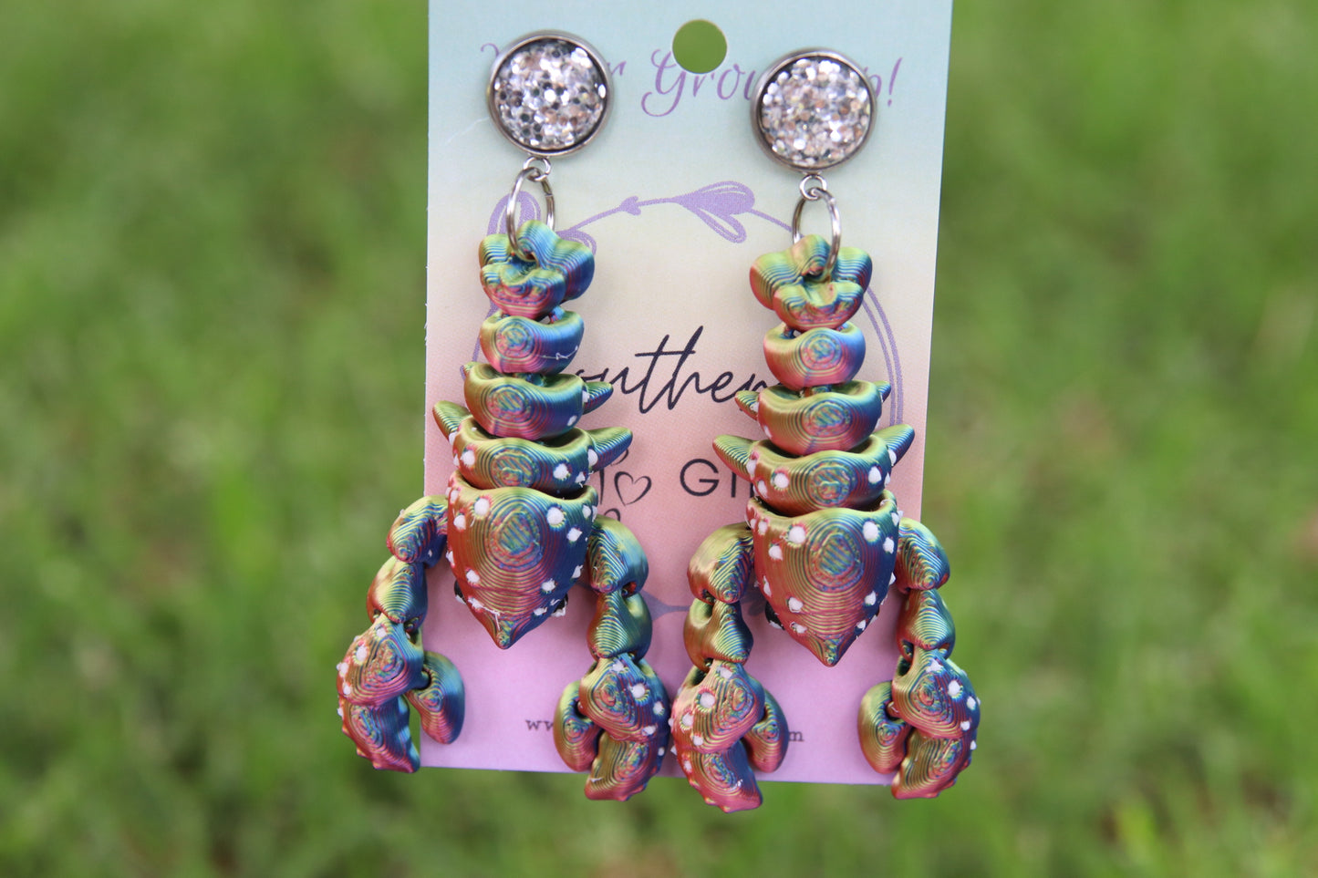 3D Colour Shift Lobster Earrings