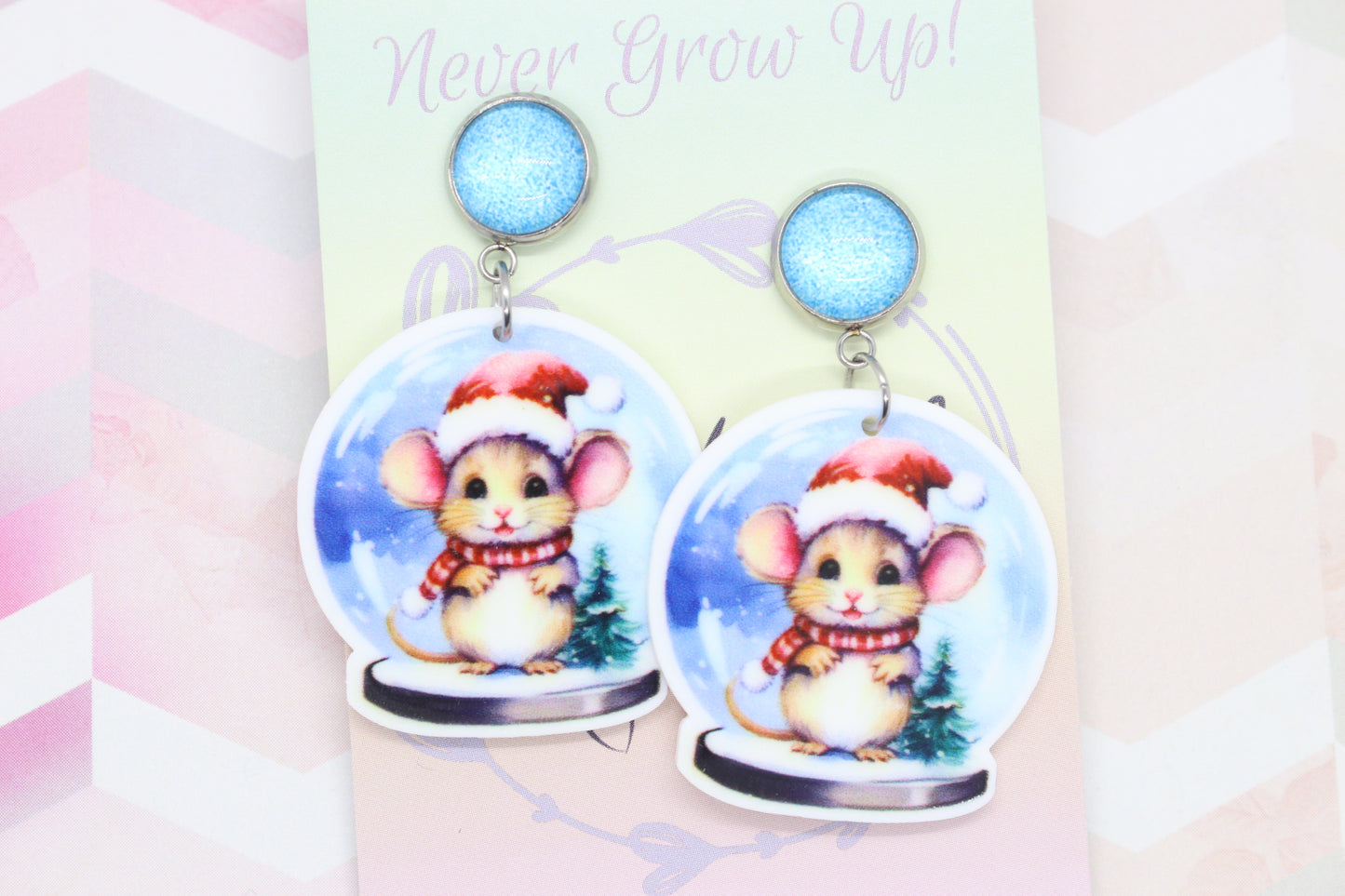 Petite Mouse Snowglobe Statement Earrings