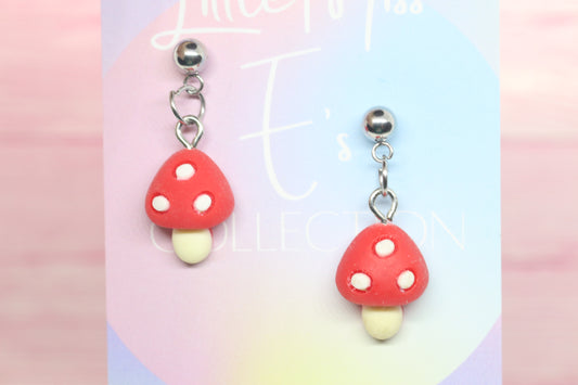 Miss E's Red Mushroom Earrings