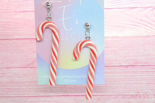 Miss E's Red and White Candy Cane Earrings