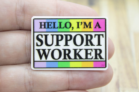 Hello I'm A Support Worker Medical Badge