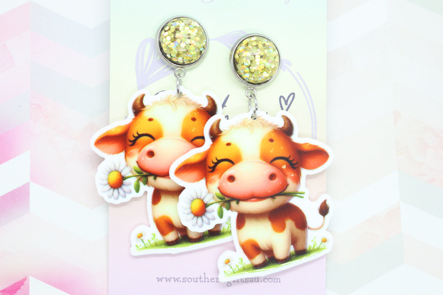 Daisy Cow Standard Statement Earrings