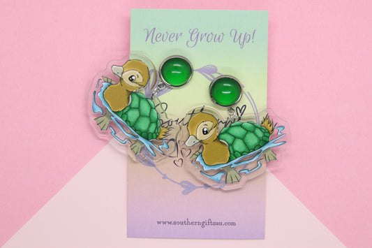 Turtle Duck Statement Earrings