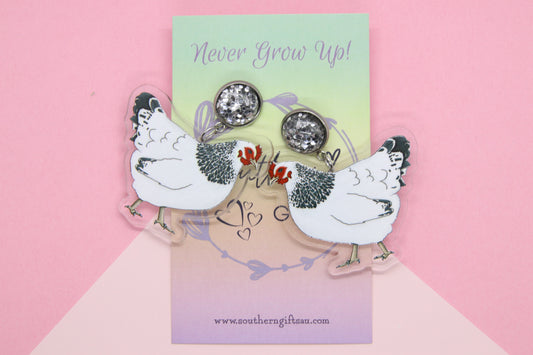 Sussex Chicken Statement Earrings