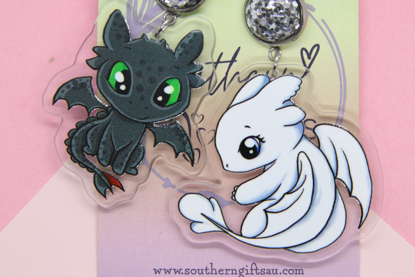 Toothless Inspired Statement Earrings