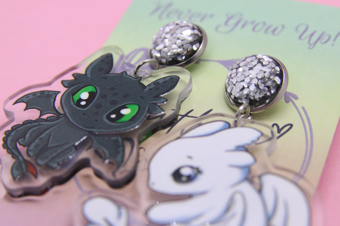 Toothless Inspired Statement Earrings