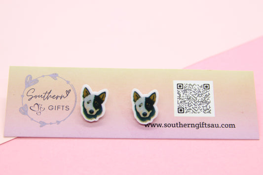 Blue Heeler Stud Earrings