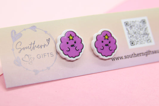 Adventure Time Lumpy Space Princess Inspired Stud Earrings