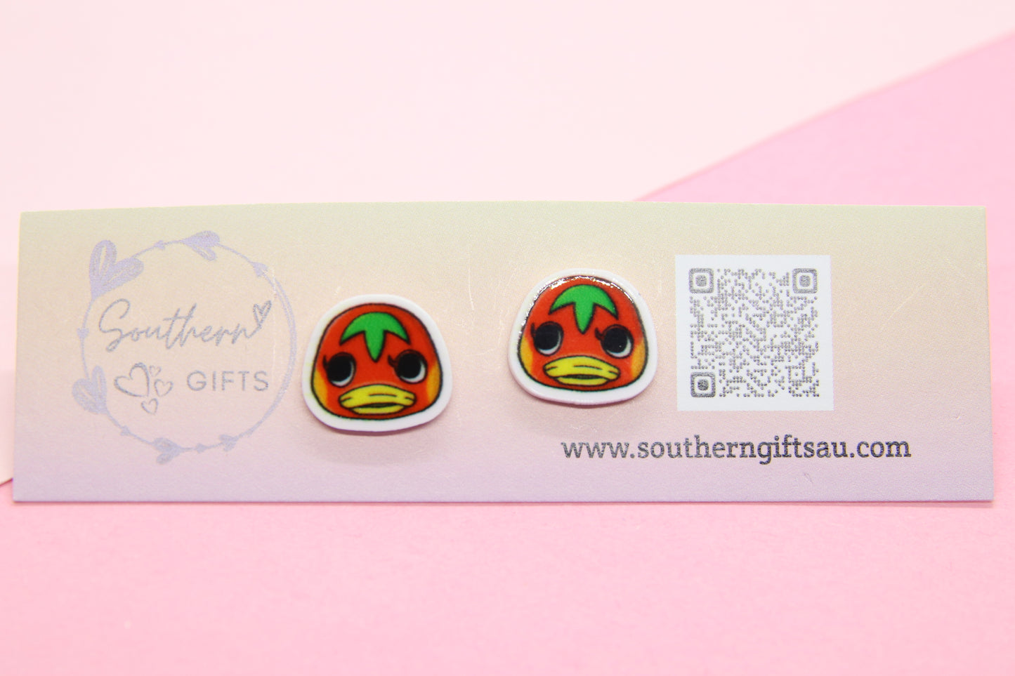 Animal Crossing Ketchup Inspired Stud Earrings