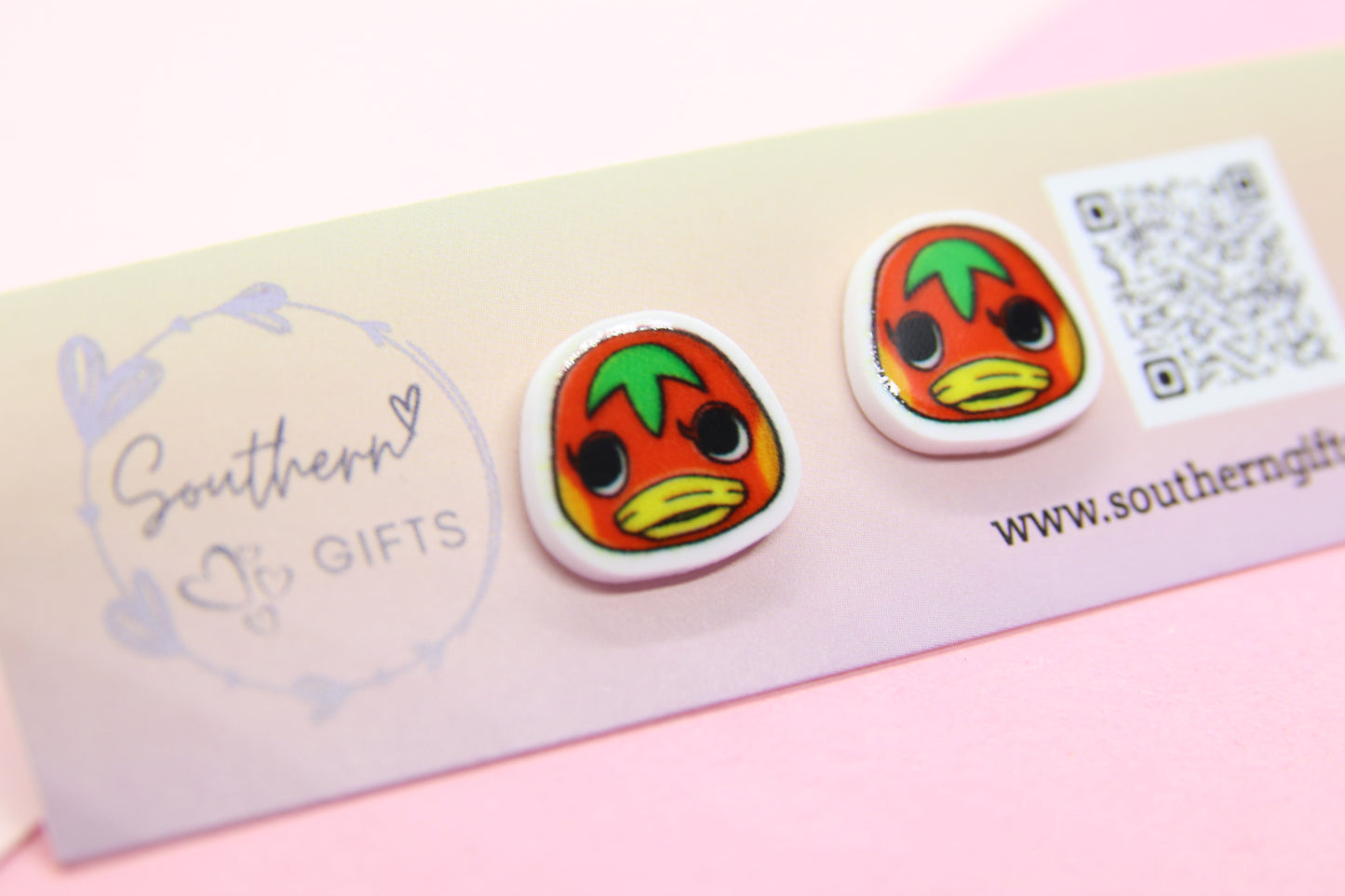 Animal Crossing Ketchup Inspired Stud Earrings