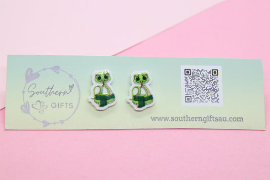 Slytherin Inspired Stud Earrings