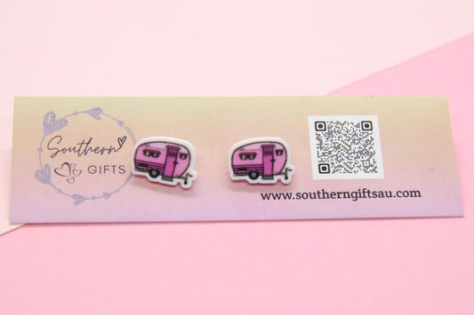 Pink Caravan Stud Earrings