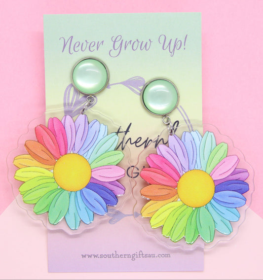 Rainbow Daisy Earrings