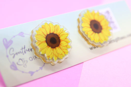 20mm Sunflower Stud Earrings