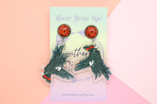 Red Tailed Black Cockatoo Earrings