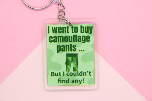 Camouflage Pants Dad Joke Keyring