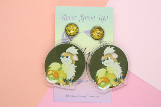 Growlithe Inspired Earrings