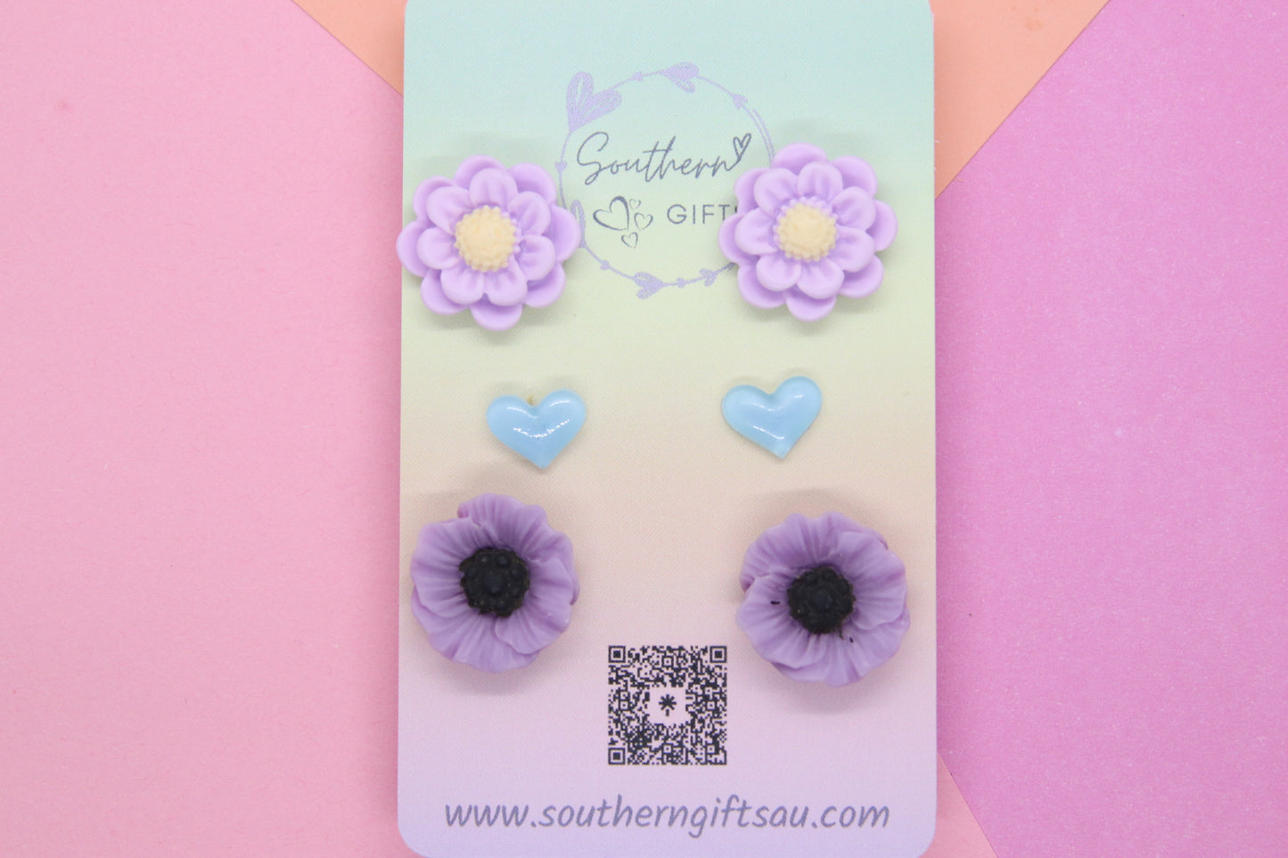 Purple Flowers Stud Pack