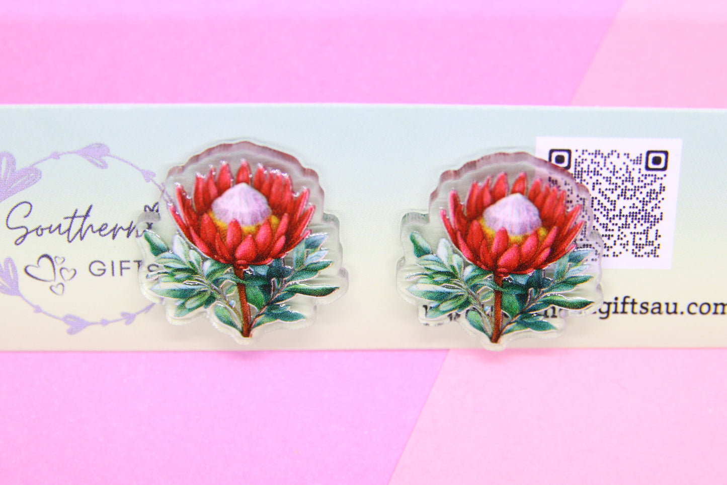 20mm Protea Stud Earrings