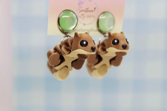 3D Squirrell Earrings