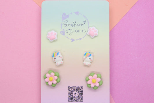 Unicorn and Flower Stud Pack